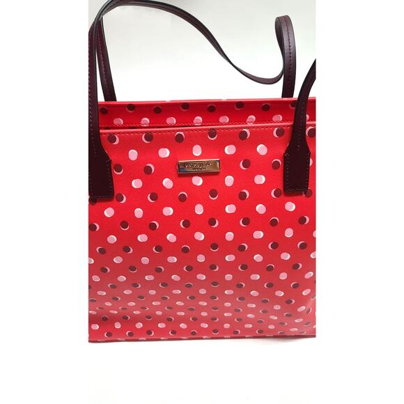 Kate Spade Shore Street Fiesta Dot red leather margareta tote bag - Picture 4 of 12